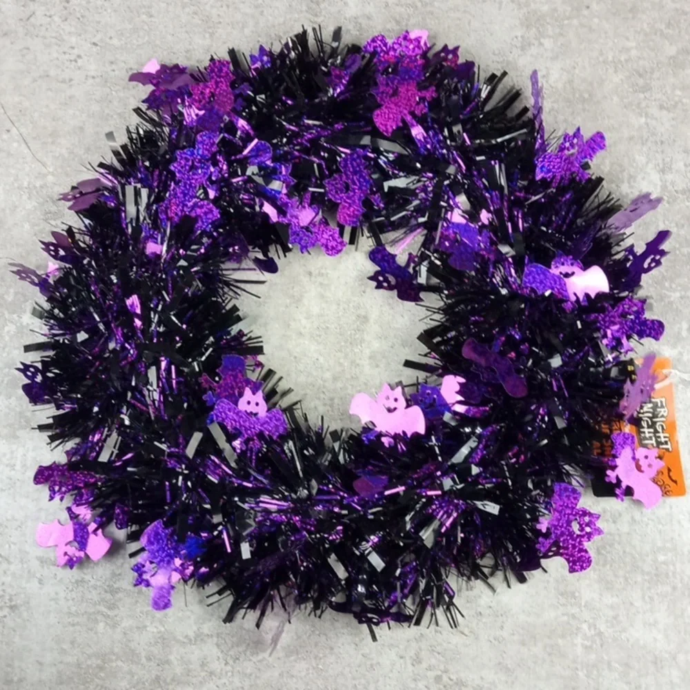 👻 🍒 Halloween Fright Night Tinsel Wreath